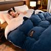 Plush Breathable Fluffy Lamb Velvet Warm Winter Quilt, Thicken Lamb Cashmere Blanket, Winter Soft and Warm Bed Quilt, Single/Double for Home (Color : Blue, Size : 180x220cm(4kg)) view 1