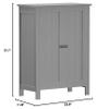 Saicool Bathroom Floor Storage Cabinet, Modern Wooden Storage Organizer Unit, 3-Tier Freestanding Console Table w/Adjustable Shelves, File Cabinet, Bathroom, Living Room Furniture Home Decor (Gray) view 2