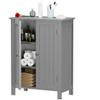 Saicool Bathroom Floor Storage Cabinet, Modern Wooden Storage Organizer Unit, 3-Tier Freestanding Console Table w/Adjustable Shelves, File Cabinet, Bathroom, Living Room Furniture Home Decor (Gray) view 3