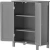 Saicool Bathroom Floor Storage Cabinet, Modern Wooden Storage Organizer Unit, 3-Tier Freestanding Console Table w/Adjustable Shelves, File Cabinet, Bathroom, Living Room Furniture Home Decor (Gray) view 4