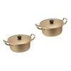 BESTOYARD 2pcs Instant Noodle Pot Ramen Noodle Pot Soup Pot Kitchen Coookware Large Pot Ramyun Pot Ramyun Cooker Small Stockpot Copper Pot Korean Ramen Aluminum Pot with Lids Heating Stove view 1