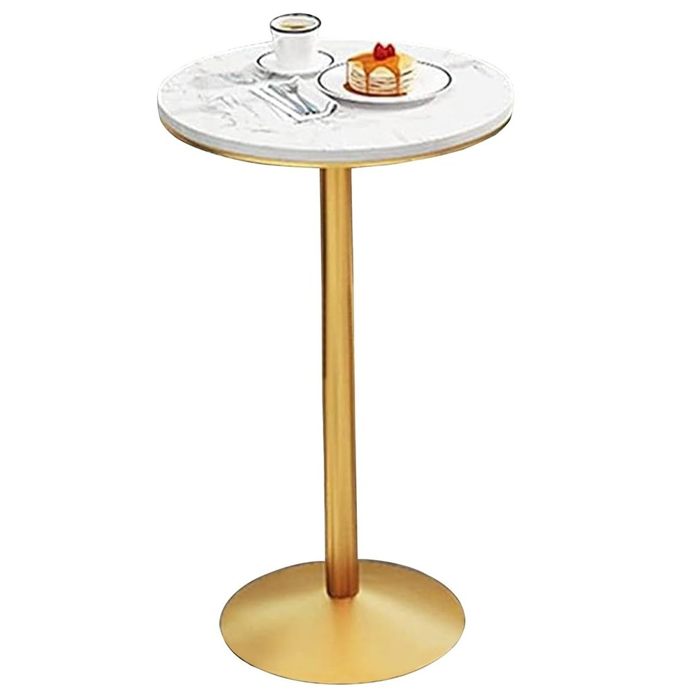 High Table, Round Bar Table, Small Accent Table Nightstand Couch Table Bistro Pub Bar Table Kitchen Dining Table Conference Meeting Table, Marble Tabletop (Size : Height 105cm)