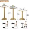 High Table, Round Bar Table, Small Accent Table Nightstand Couch Table Bistro Pub Bar Table Kitchen Dining Table Conference Meeting Table, Marble Tabletop (Size : Height 105cm) view 2