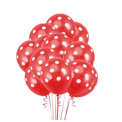 SHOWERORO 25pcs Dots Printed Balloons Round Latex Balloons for Wedding Birthday Bridal Shower and Engagement Party Decorations