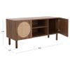 2 Door Shelf Media Stand 47"" W X 16"" D 21"" H Brown Natural Modern Contemporary Wood Glossy Includes Hardware, Medium, White view 2