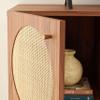2 Door Shelf Media Stand 47"" W X 16"" D 21"" H Brown Natural Modern Contemporary Wood Glossy Includes Hardware, Medium, White view 3