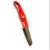 Cutco Model 3721 Red Santoku Trimmer Knife with High Carbon Stainless 4-7/8" Double-D serrated edge blade and 5 1/4" handle view 2