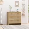 4 Drawers Rattan Cabinet Natural Modern Contemporary Wood Finish Storage view 1