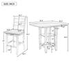 5-Piece Wood Bar Height Dining Table and Chair Set Grey Modern Contemporary Rectangular Glossy, Medium view 3