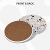 Terrazzo Marble Pastel Ceramic Coasters with Holder,Drink Coaster,Home Decor Absorbent Coasters Bar Coasters,6 Pcs view 2
