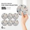 Terrazzo Marble Pastel Ceramic Coasters with Holder,Drink Coaster,Home Decor Absorbent Coasters Bar Coasters,6 Pcs view 3