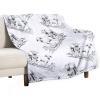 Cute Sheep Blanket Abstract Aesthetic Hand Drawn Sheep Cute Animal Black White Art Print Soft Cozy Lightweight Throw Blanket for Bedroom Living Room Dorm Chair Sofa Travel 40x50in view 1