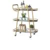FLYIFE Nordic Mobile Glass Dining Cart Trolley Tea Cart Wine Cart Beauty Tool Cart Home Dining Cart/a/68X36X82Cm view 1