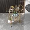 FLYIFE Nordic Mobile Glass Dining Cart Trolley Tea Cart Wine Cart Beauty Tool Cart Home Dining Cart/a/68X36X82Cm view 3