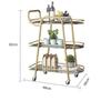 FLYIFE Nordic Mobile Glass Dining Cart Trolley Tea Cart Wine Cart Beauty Tool Cart Home Dining Cart/a/68X36X82Cm view 4