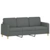 vidaXL Modern 3-Seater Sofa in Dark Gray Fabric - Comfortable Seating with Thick Padding & Breathable Upholstery - Sturdy Metal Frame Construction view 1