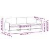 vidaXL Modern 3-Seater Sofa in Dark Gray Fabric - Comfortable Seating with Thick Padding & Breathable Upholstery - Sturdy Metal Frame Construction view 3