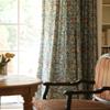 1 Panel Set Linen Semi Blackout Curtains 84 Inches Long for Sliding Glass Door Window Treatments Drapes Living Room, Back Tab Floral Farmhouse Curtains, Off White Ivory Cream, 100x 84 Length, Blue view 2