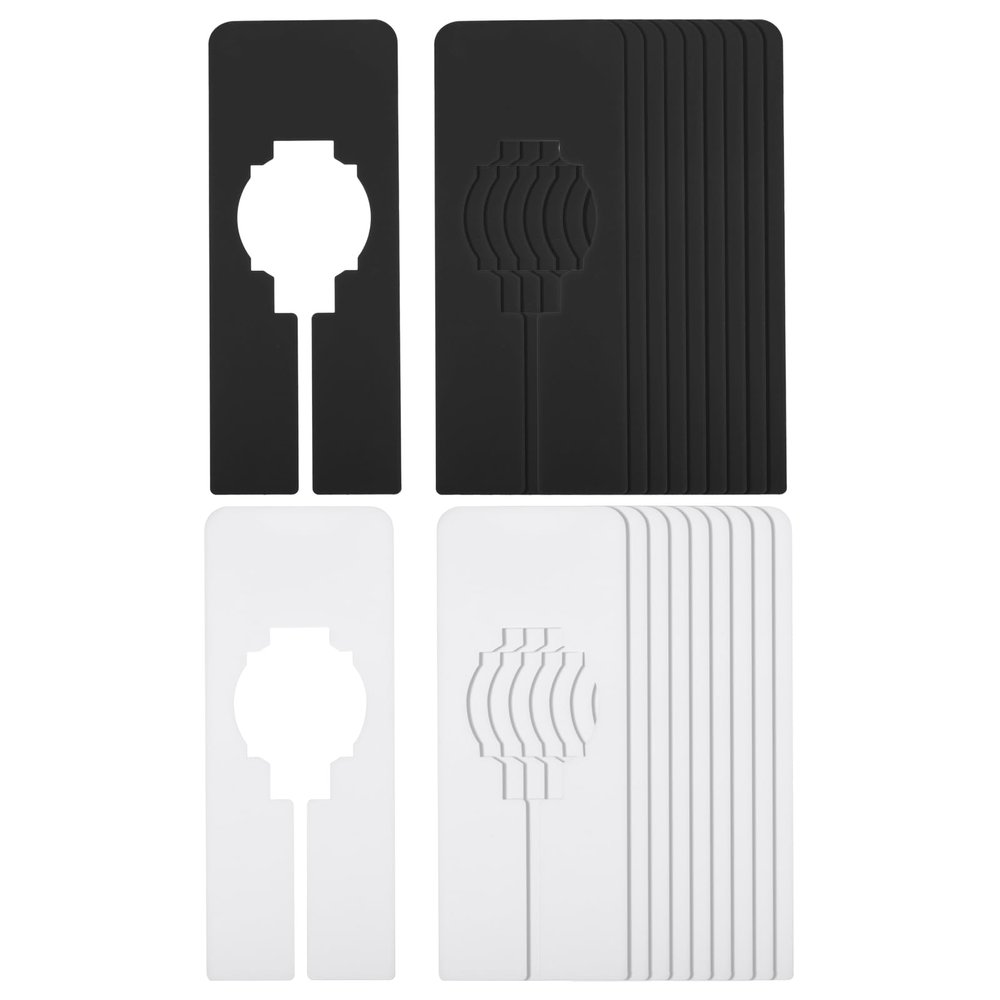PATIKIL Clothes Dividers, 20 Pack Rectangle Closet Clothing Rack Size Dividers, White, Black, Plastic