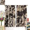 JanJCurt Cow Print Window Curtains, Brown Highland Cow Cowhide Curtains Rustic Western Farmhouse Animals Skin Wildlife Fur Print Window Drapes for Living Room Bedroom 84x84in view 3
