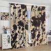 JanJCurt Cow Print Window Curtains, Brown Highland Cow Cowhide Curtains Rustic Western Farmhouse Animals Skin Wildlife Fur Print Window Drapes for Living Room Bedroom 84x84in view 4