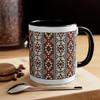 Deeper Conscious African Design Accent Mug Ethnic Geometric Stripes Pattern - Black/Red 11oz Red / 11oz view 3
