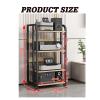 AV Media Rack Wooden Corner Frame Component Cabinet Stereo Audio Rack Standing Tower, 4 Tier Adjustable Height Wooden Rack, Open Printer Stand, Home/Office Entertainment Stereo Component Storage view 2