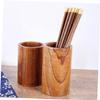 SHOWERORO Solid Wooden Cutlery Container Premium Kitchen Utensils Organizer Compact for Home Restaurant Use for Spoons Forks Chopsticks Storage Wooden Construction view 2