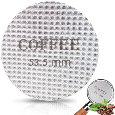 Puck Screen 53.5mm Reusable Puck Screen for Espresso Portafilter, 1.7mm Thickness 150m 316 Stainless Steel Screen Filter Basket Compatible with Espresso Machine