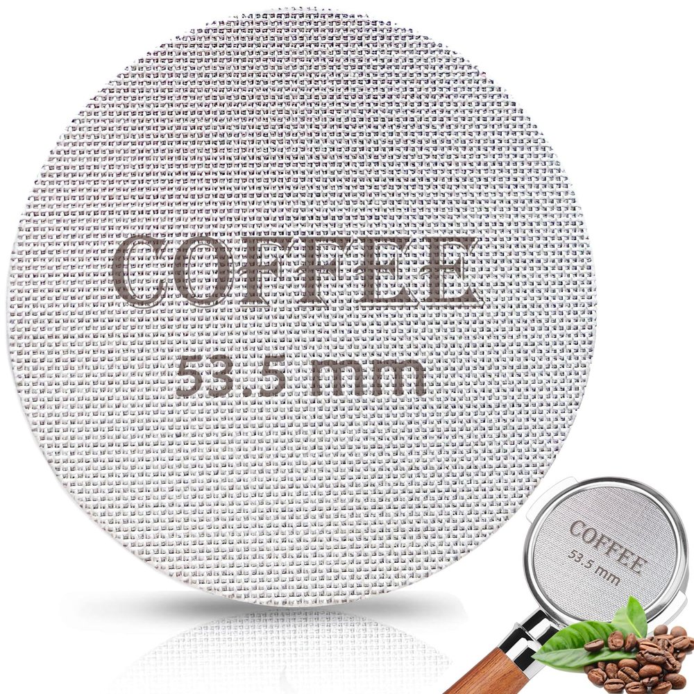 Puck Screen 53.5mm Reusable Puck Screen for Espresso Portafilter, 1.7mm Thickness 150m 316 Stainless Steel Screen Filter Basket Compatible with Espresso Machine