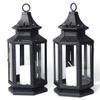 Black Metal Candle Holder Carriage Lanterns (2 PK) view 1
