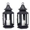 Black Metal Candle Holder Carriage Lanterns (2 PK) view 2