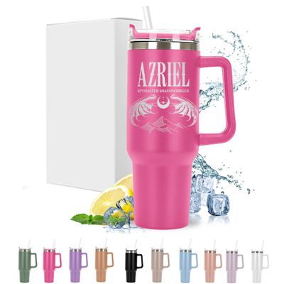 Azriel Laser Engraved Tumbler- 40 oz Stainless Steel Large Tumbler - Includes Straw and Lid - Vacuum Insulated - Personalized Gift for Bridal Party, Birthday, Teacher Gift