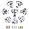 Crystal Knobs, 40MM 8pcs Clear Glass Crystal Cabinet Knobs-Diamond Shape Wardrobe Door Knobs/Cupboard Drawer Pull Handle/Glass Dresser Knobs,Come with 3 Kinds of Screws ( Color : 8 Pcs , Size : Crysta view 1