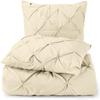 Ivory Pinch Pleated Pintuck Duvet Cover King (90 x 106) - 5 Piece Set with Zipper Closure and Envolupe Closure Pillowcase Luxuriously Soft 100% Cotton view 1