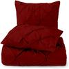 AveHomes Burgundy Pinch Pleated Pintuck Duvet Cover Twin (68 x 90) - 5 Piece Set with Zipper Closure and Envolupe Closure Pillowcase Luxuriously Soft 100% Cotton view 1