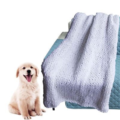 Amunpitic Chunky Knit Blankets, Knitted Blanket Soft, Chenille Chunky Knit Blanket Throw, Chunky Knit Throw Blanket, Handmade Knitted Weighted Blanket, for Bed & Sofa, Machine Washable