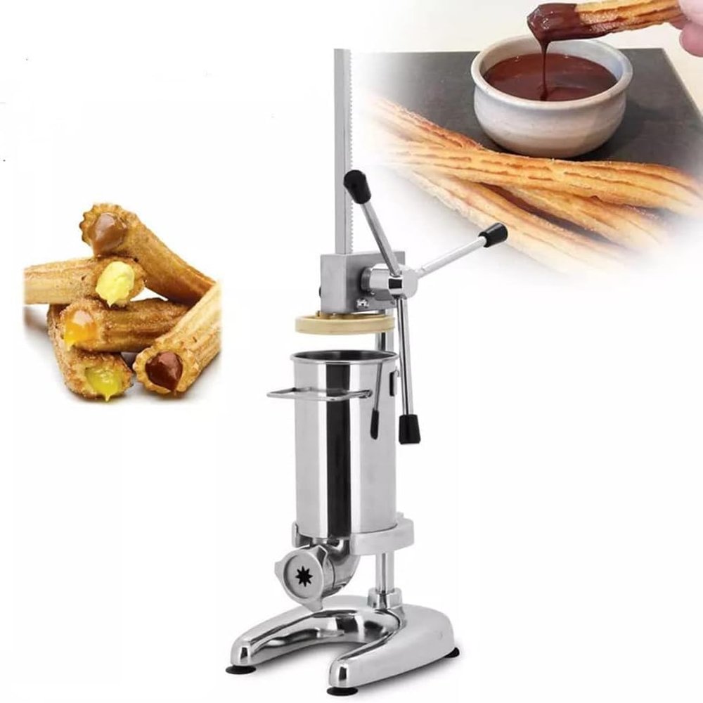 CHRISK Commercial Maker Spanish Donuts Maker Vertical Stainless Steel Machine with Manual Control, for Home Restaurants,3L