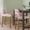 Anzona Pink Penguins Valentine's Day Bar Stool Cover Set of 2, Red Love Heart Stretch Bar Chair Cover, Removable Washable Pub Counter Stool Chair Slipcover for Kitchen Dining Room Pub Cafe view 2