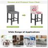 Anzona Pink Penguins Valentine's Day Bar Stool Cover Set of 2, Red Love Heart Stretch Bar Chair Cover, Removable Washable Pub Counter Stool Chair Slipcover for Kitchen Dining Room Pub Cafe view 3