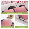 Anzona Pink Penguins Valentine's Day Bar Stool Cover Set of 2, Red Love Heart Stretch Bar Chair Cover, Removable Washable Pub Counter Stool Chair Slipcover for Kitchen Dining Room Pub Cafe view 4