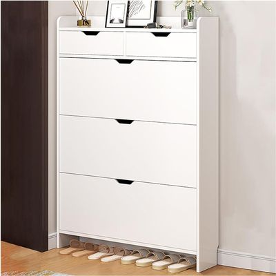 HOBIBA Shoe Organizers Shoe Organizer Cabinet for Entryway Slim, Shoe Storage Cabinet with Flip Drawers, Shoe Cabinet Slim for Hallways Bedroom Living Room (Size:7917125cm/31749in,Color:A)