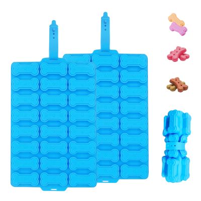 2 PCS Silicone Molds,Dog Treat Molds for Baking,Non-Stick Gummy Molds,Silicone Dog Bone Molds for Chocolate, Candy,Pudding, Jelly,Ice Cube,Biscuits,Puppy Dog Treats Mold