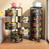Johofiow 5 Tier Vegetable Basket Large Storage Rack with Wheels, Rotating Metal Kitchen Storage Basket Rolling Cart with Metal Top Lid, Wire Basket Organizer for Potato Onion Bread Banana view 2