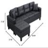 Sectional Sofa Set for Living Room with L Shape Chaise Lounge,Cup Holder and Left or Right Hand Chaise Modern 4 Seat (Black) view 2