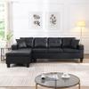 Sectional Sofa Set for Living Room with L Shape Chaise Lounge,Cup Holder and Left or Right Hand Chaise Modern 4 Seat (Black) view 3