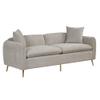 77.5" Velvet Upholstered Sofa with Armrest Pockets,3-Seat Couch with 2 Pillows and Golden Metal Legs for Living Room,Apartment,Home Office,Gray view 1