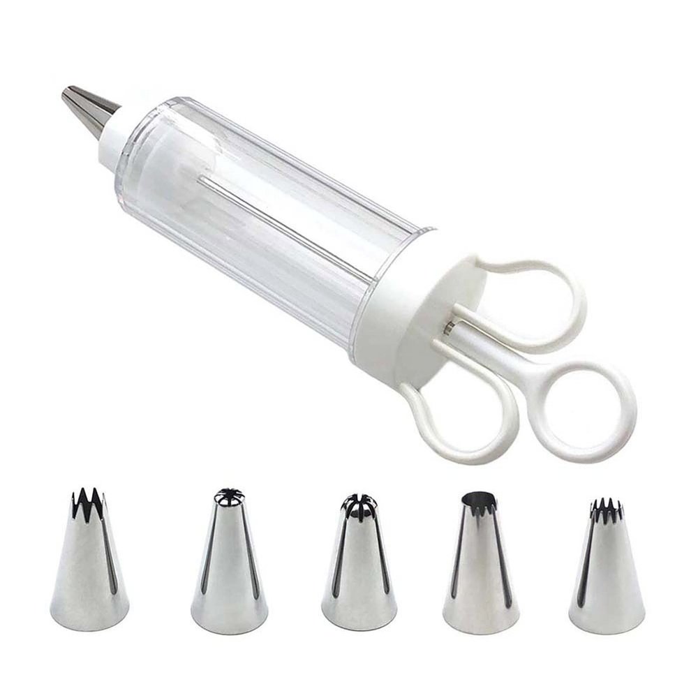 CATSELURRY Pearl Applicator Dessert Decorating Syringe Set Cupcake Frosting Filling Injector with 5 Icing Nozzles Cake Decorating Tool Easy to Use