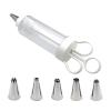 CATSELURRY Pearl Applicator Dessert Decorating Syringe Set Cupcake Frosting Filling Injector with 5 Icing Nozzles Cake Decorating Tool Easy to Use view 1
