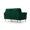 2-Seater Sofa Couch with Channel Tufted on Back and Seat Cushions, Two Throw Pillows, Velvet Green view 3